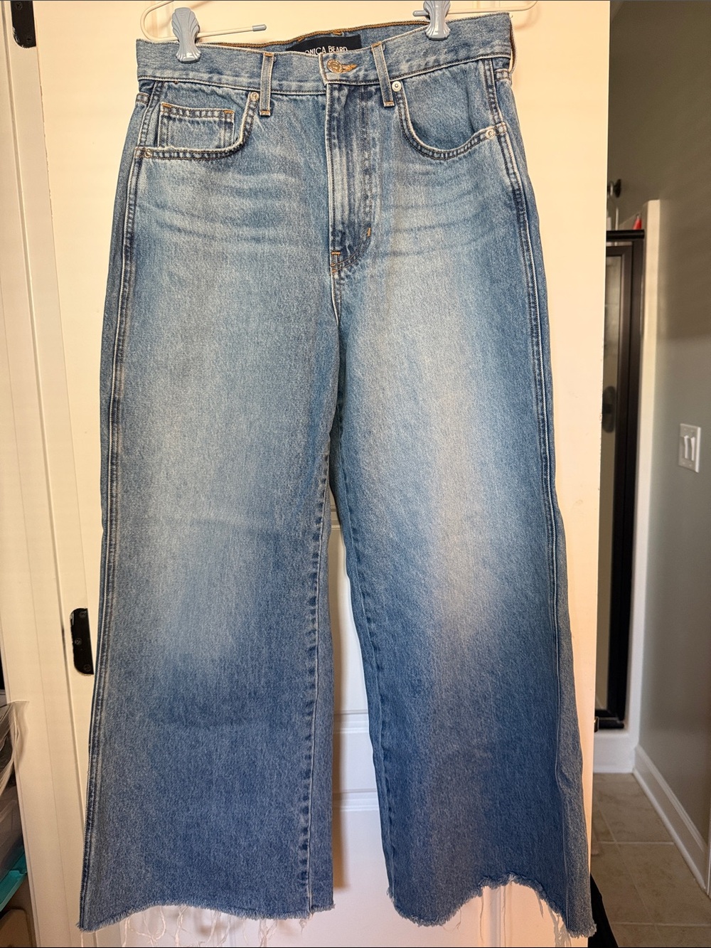 Veronica Beard Taylor Cropped Wide Leg Jean